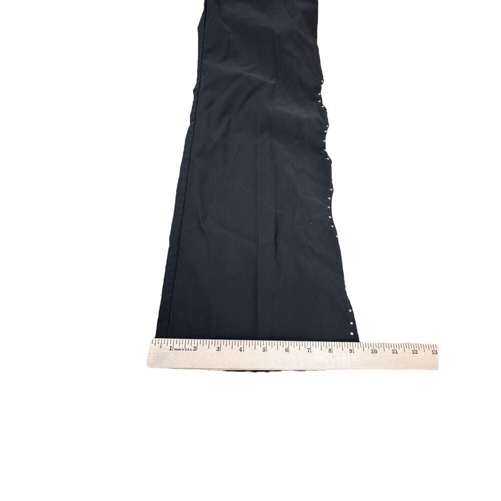 Cache Black Studded Side Slit Flare Pants Wide Leg Y2K Glam Rock 25x27 READ - Picture 9 of 9